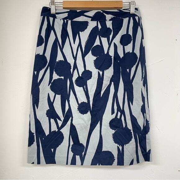 Boden Blue Floral Print Mini Pencil Skirt Women's 6 Knee Length Modest Career - Picture 1 of 9